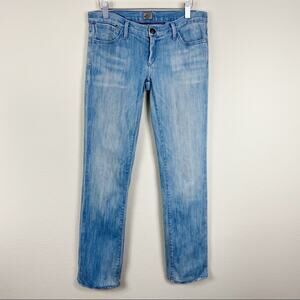 Gold Sign Straight Leg Jeans Size 28 Light Blue Wash